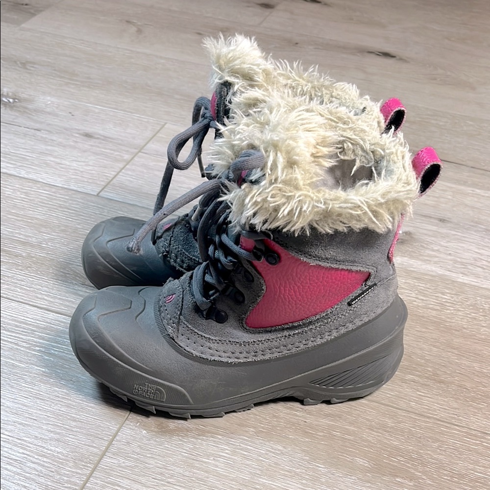 The North Face Gray and Pink Kids Boots Size 4